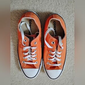 Converse Orange Canvas Low-Top Sneakers - Classic Lace-Up - Sz 5 Men's / 7 Wo's